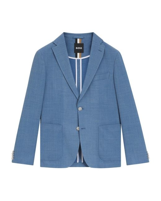 Boss Blue Stretch-Cloth Blazer for men