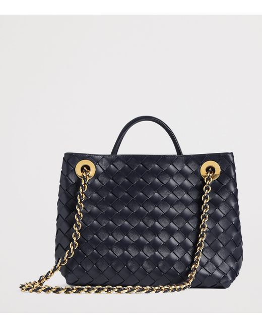 Bottega Veneta Blue Small Leather Andiamo Chain Shoulder Bag