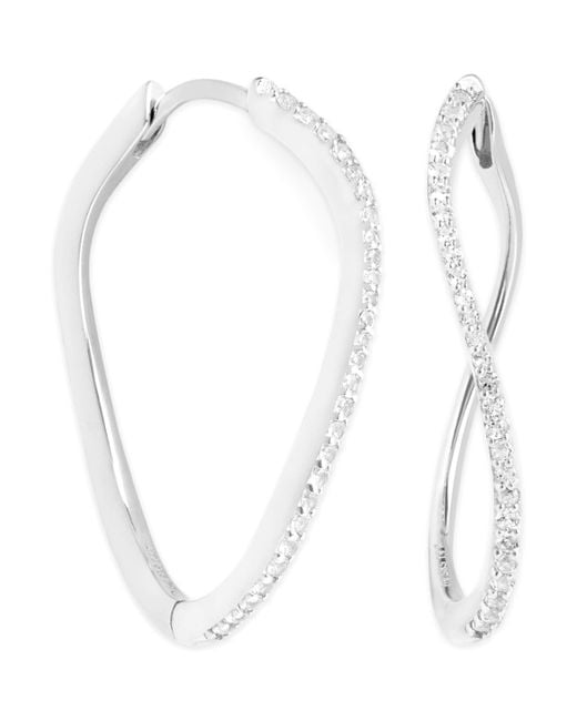 Astrid & Miyu White And Topaz Infinity Hoop Earrings