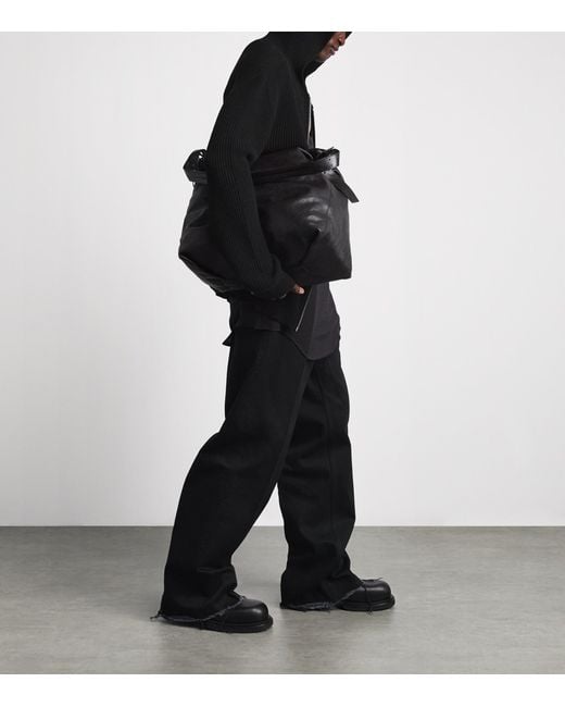 Rick Owens Black Cashmere Zip-Up Hoodie for men