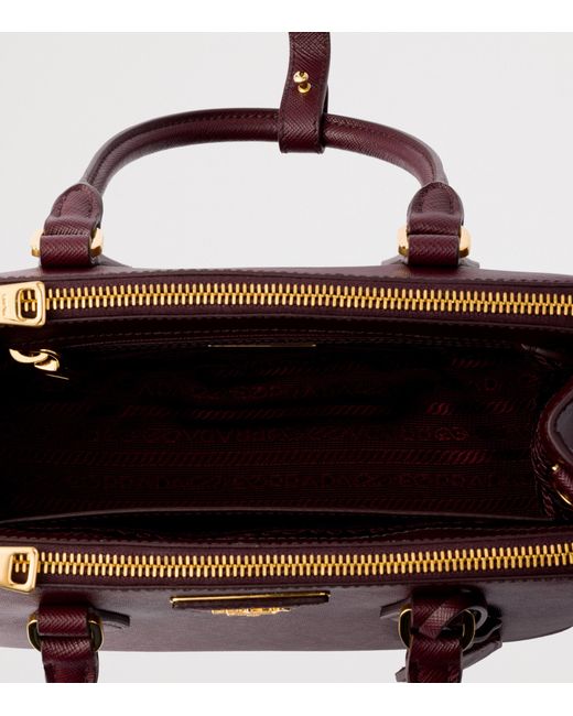 Prada Red Small Leather Galleria Top-Handle Bag