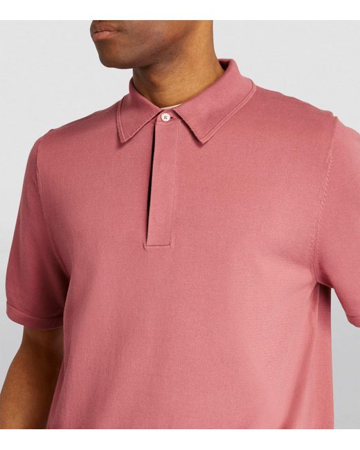 Paul Smith Pink Cotton Knitted Polo Shirt for men