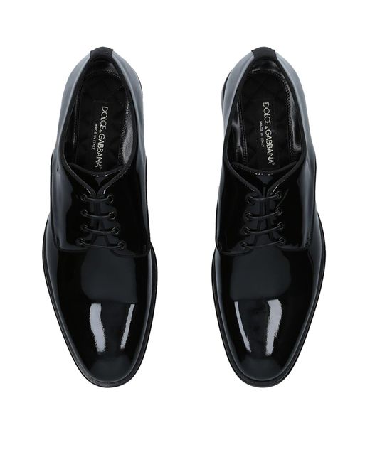 Dolce & Gabbana Patent Raffaello Derby Shoes in Black for Men | Lyst