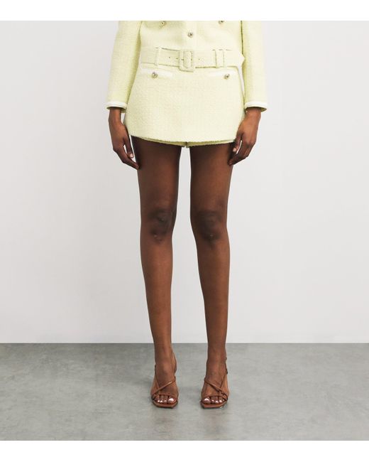 Self-Portrait Natural Bouclé Belted Skort