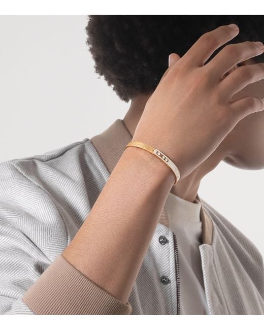 Messika Natural Move Noa Diamond And Half Pavé Chiselled Bangle