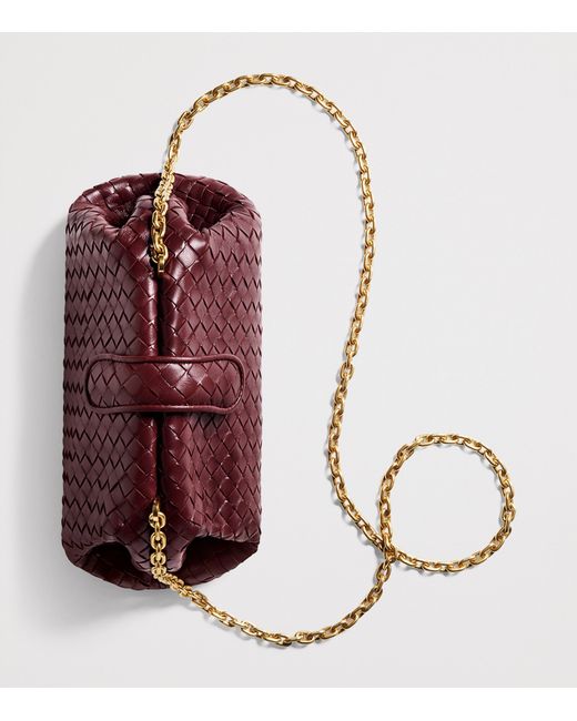 Bottega Veneta Purple Small Leather Lauren 1980 Clutch Bag