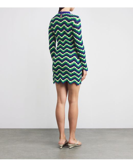 Escvdo Green Organic Cotton Crochet Victoria Mini Dress