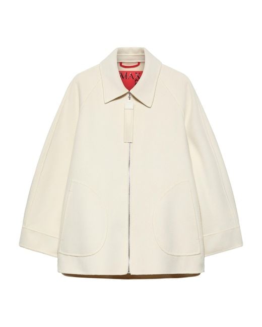 MAX&Co. White Virgin Wool A-Line Coat