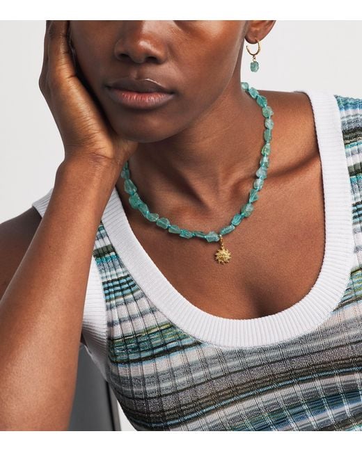 Hermina Athens Green Plated Hoop Earrings