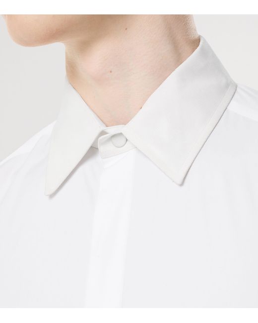 Tom Ford White Cotton Grosgrain-Collar Shirt for men