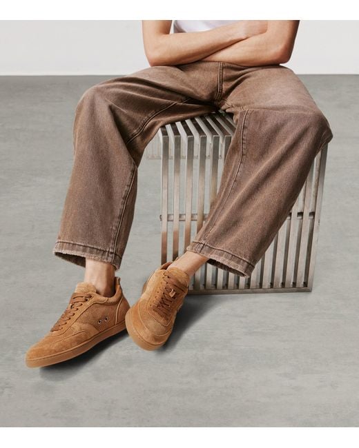 Christian Louboutin Brown Tutti Rui Crosta Suede Sneakers for men