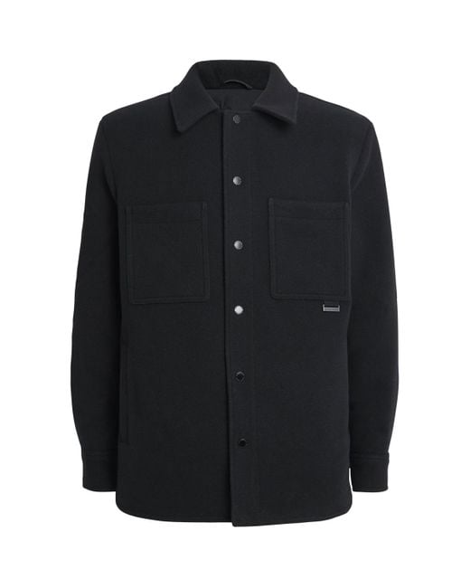Canada Goose Black Wool-Cashmere-Blend Atkinson Overshirt for men