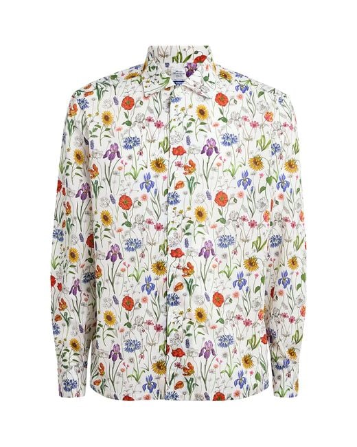 Junya Watanabe White Cotton Floral Print Shirt for men