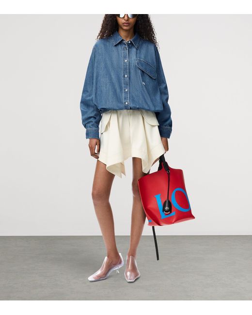 Loewe Blue Drawstring-Hem Denim Shirt