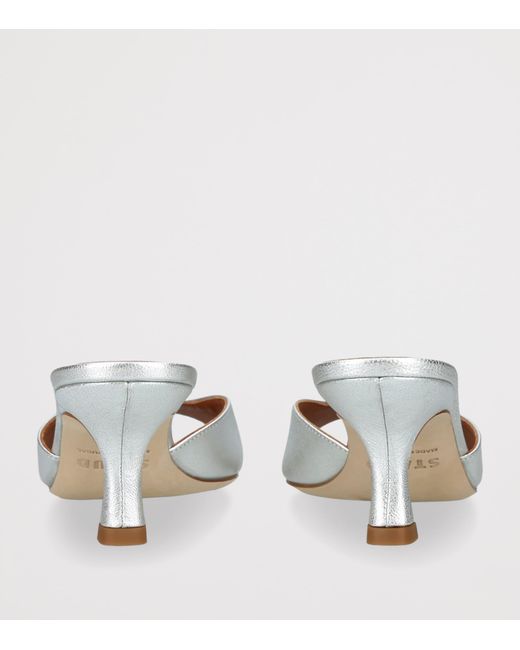 Staud Metallic Leather Brigitte Heeled Mules 60