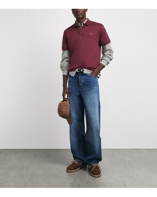 Polo Ralph Lauren Red Pima Cotton Polo Shirt for men