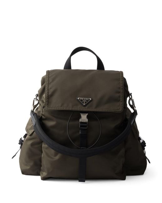 Prada Black Re-Nylon And Leather Explore Backpack for men