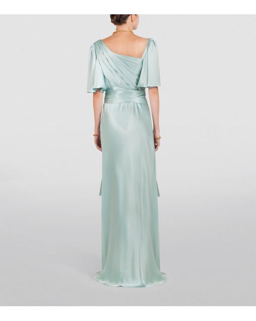 Dolce & Gabbana Blue Silk Belted Dress
