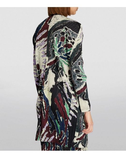 Pleats Please Issey Miyake Black Frosty Forest Pleated Cardigan