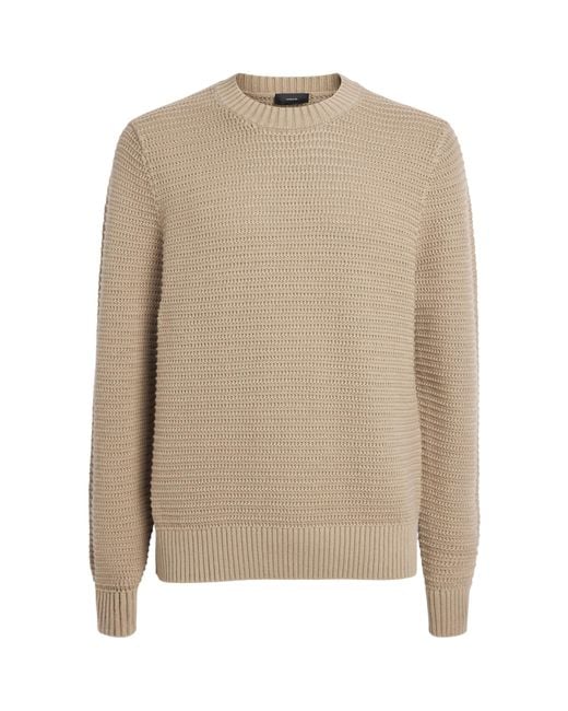 Vince Natural Cotton-Cashmere Waffle Knit Sweater for men