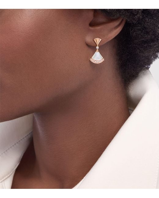 BVLGARI White Diamond And Mother-Of-Pearl Divas' Dream Earrings
