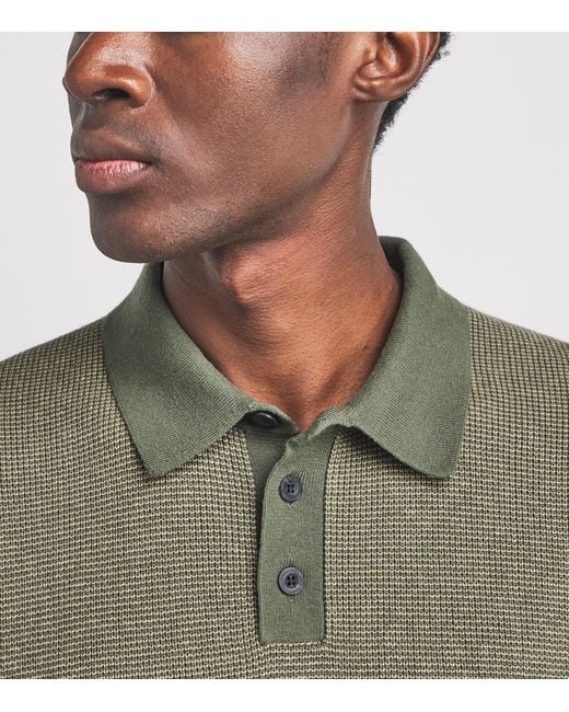 Vince Green Cotton-Cashmere Polo Shirt for men