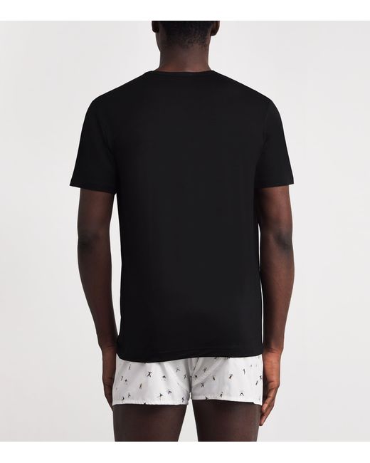 Sunspel Black Tencel Stretch T-Shirt for men