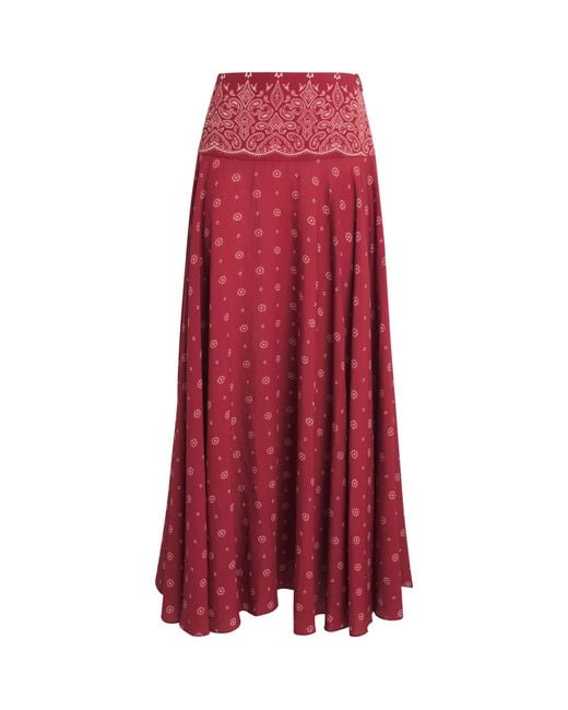 Devon Windsor Red Bandana Rylie Maxi Skirt