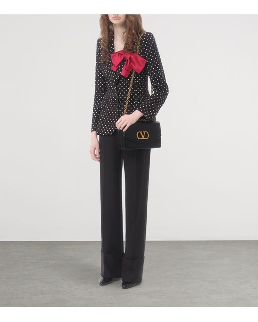 Valentino Black Wool Tailored Trousers