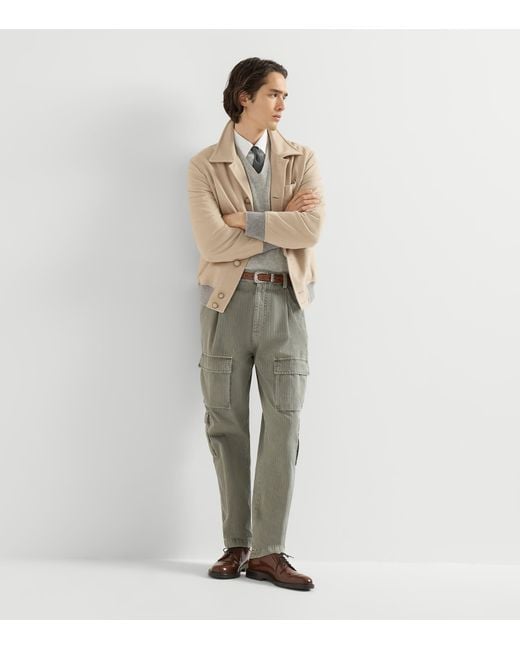 Brunello Cucinelli Natural Virgin Wool Shacket for men