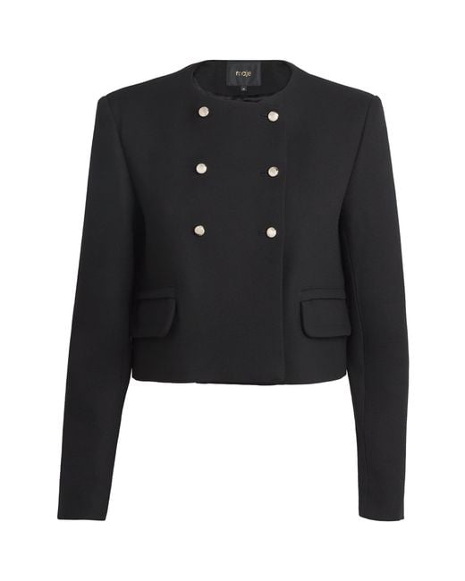 Maje Black Cropped Spencer Jacket