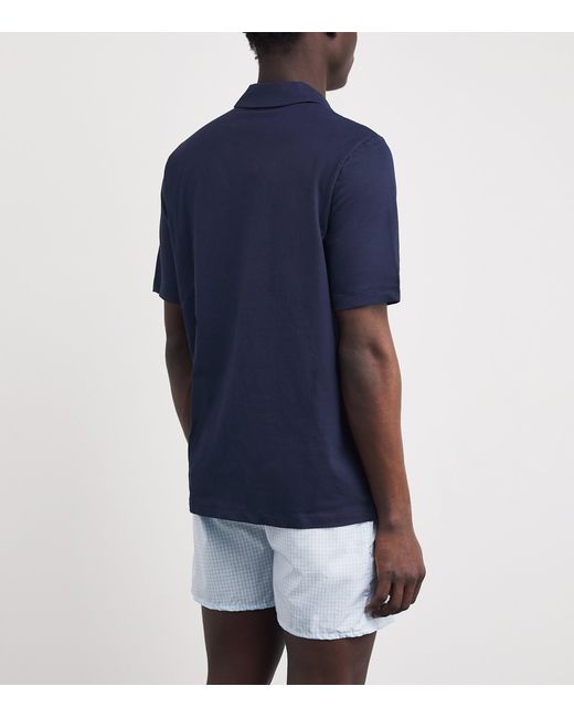 Hanro Blue Jersey Night & Day Henley Shirt for men