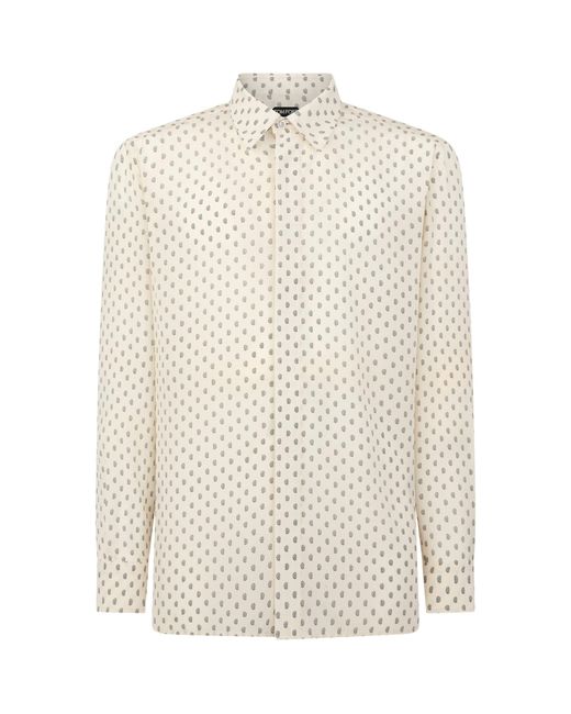 Tom Ford White Silk Micro-Pattern Shirt for men