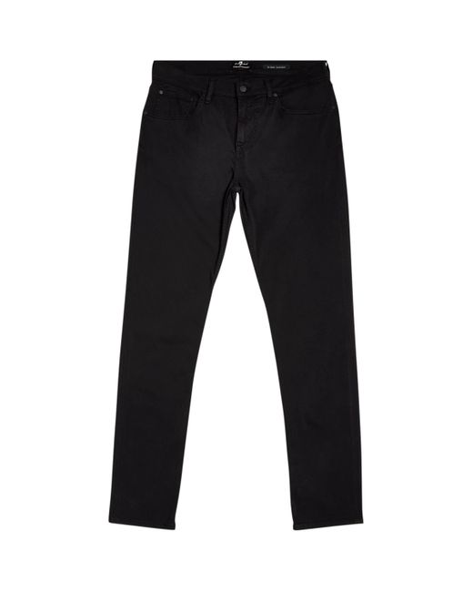 7 For All Mankind Black Slimmy Tapered Luxe Performance Plus Jeans for men