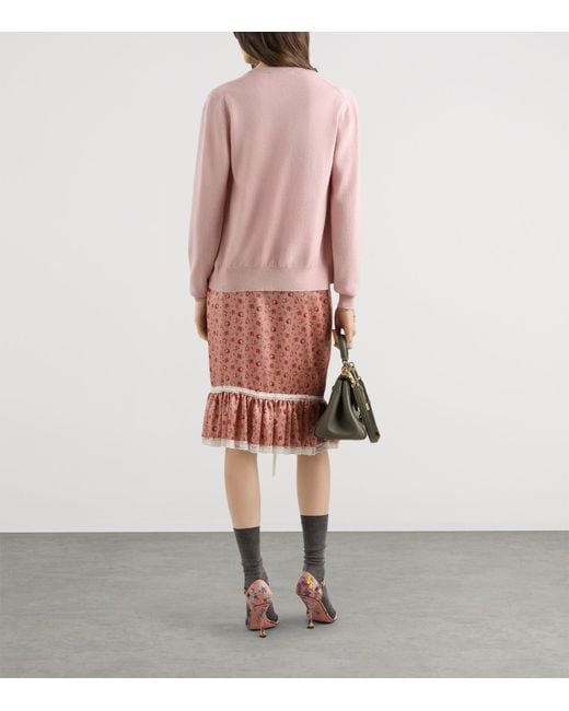 Dolce & Gabbana Pink Cashmere Jewel-Buttoned Cardigan