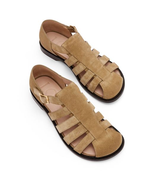 Loewe Brown Leather Campo Sandals for men