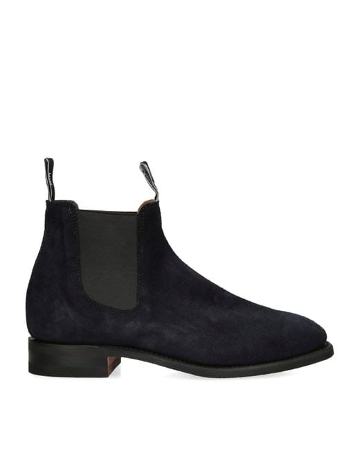 R.M.Williams Blue Suede Ankle Boots for men