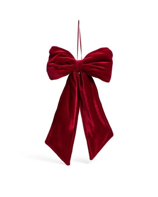 Luxury Garland Red Velvet Bow Tree Decoration