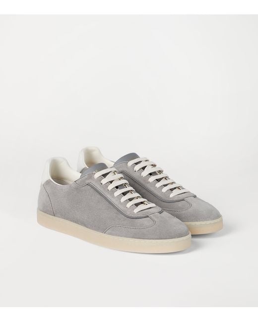 Brunello Cucinelli Gray Suede Sneakers for men