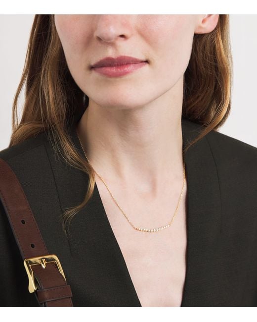 Harrods Metallic And Diamond Graduating Pendant Necklace