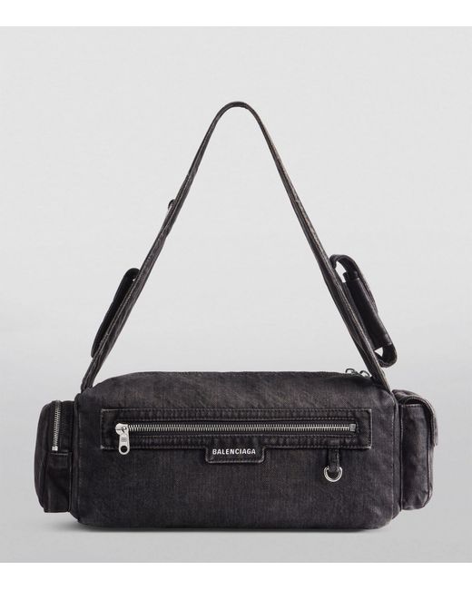 Balenciaga Black Demin Superbusy Sling Bag for men