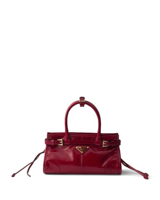 Prada Red Mini Leather Bonnie Top-Handle Bag