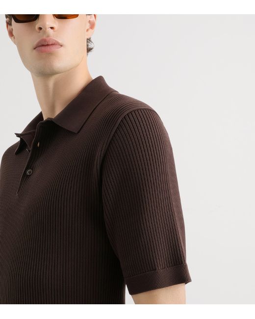 Dolce & Gabbana Brown Cotton Polo Shirt for men