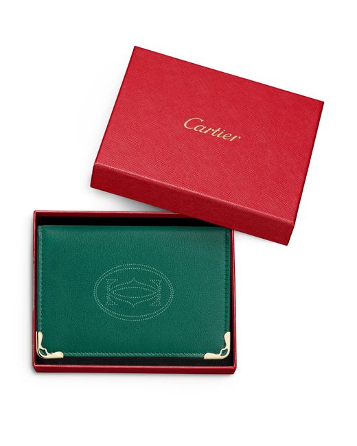 Cartier Green Calfskin Must De Card Holder