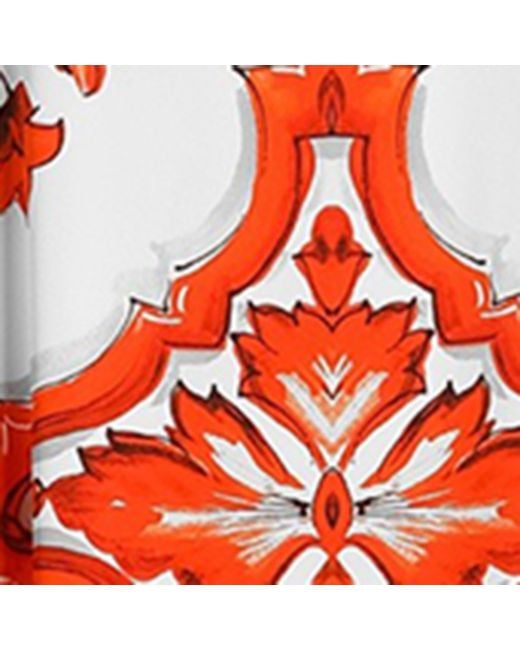 Dolce & Gabbana Red Silk Majolica Maxi Dress