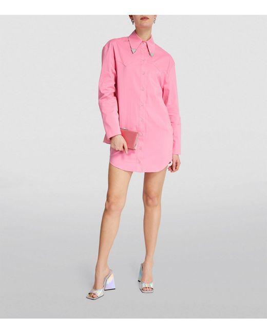 GIUSEPPE DI MORABITO Pink Embellished-collar Shirt Dress