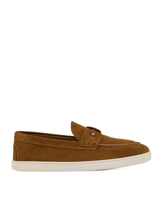 Christian Louboutin Brown Chambeliboat Leather Boat Shoes for men