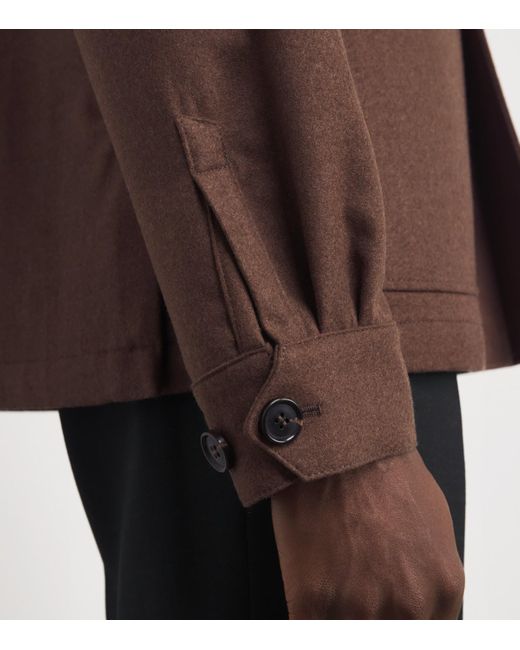 Corneliani Brown Wool-Silk Overshirt for men
