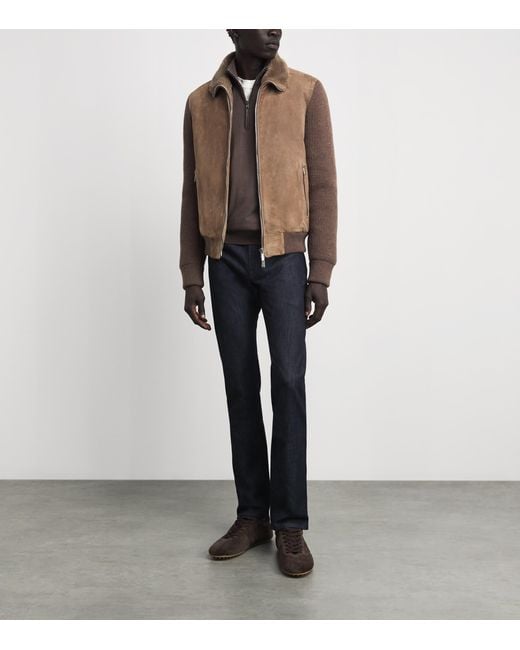 Moorer Brown Wool-Cashmere Hybrid Jacket for men