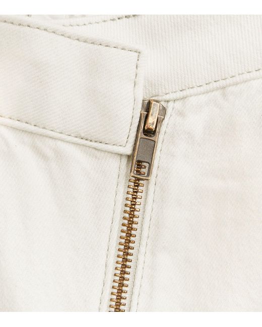 FRAME White Angled Zipper Long Barrel Jeans